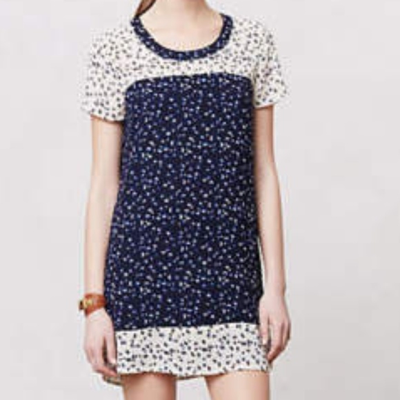 Anthropologie Dresses & Skirts - Anthropologie Maeve blue cream shift dress large